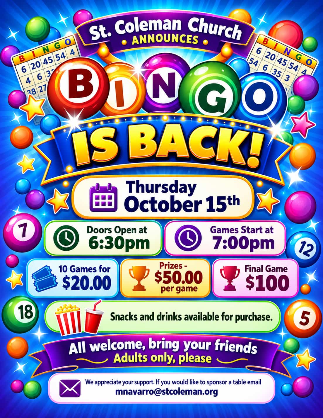 Bingo Is Back flyer